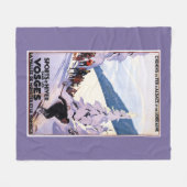 Couverture Polaire Spectateurs observant l'affiche de skieur (Devant (Horizontal))