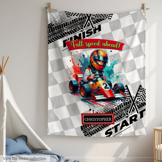 Couverture Polaire Speedy Little Boy Racing Formule 1 Blanket