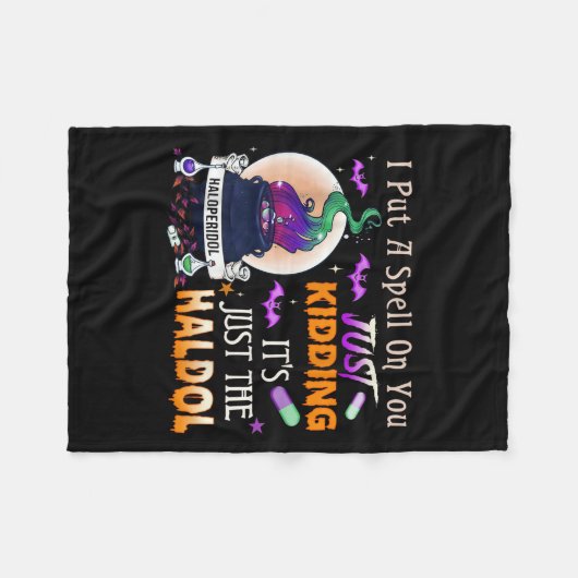 Couverture Polaire Spell Just Kidding Haldol Halloween Nurse Rn Icu (Devant (Horizontal))