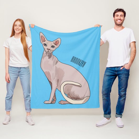 Couverture Polaire Sphynx cat (En situation)
