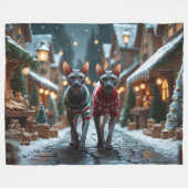 Couverture Polaire Sphynx Cats Christmas Snow Holiday (Devant (Horizontal))