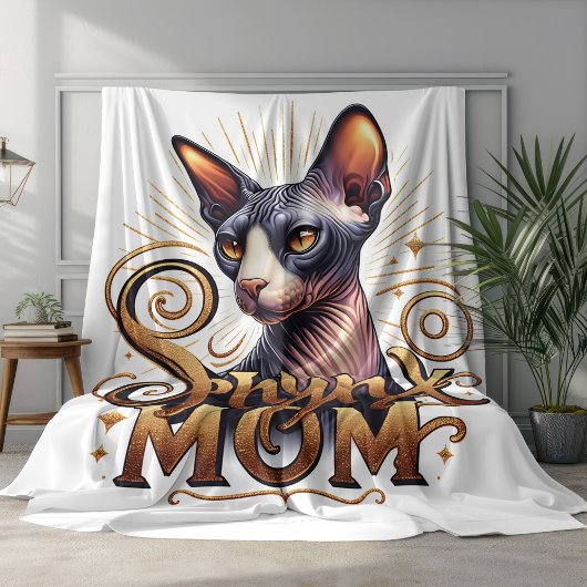 Couverture Polaire Sphynx Chat Maman Blanket Fête des Mères