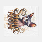 Couverture Polaire Sphynx Chat Maman Jeter Fleece Blanket Crazy Chat  (Devant (Horizontal))