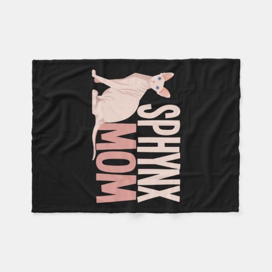 Couverture Polaire Sphynx Maman Chat Sphinx Chat sans cheveux Proprié (Devant (Horizontal))