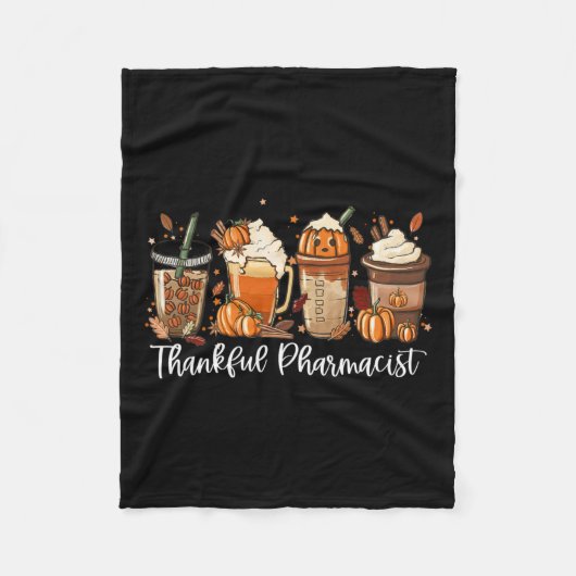Couverture Polaire Spice Latte Fall Café Lover Thankful Pharmacist (Devant)