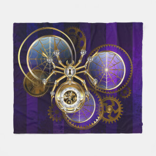 Couverture Polaire Spider Steampunk sur Arrière - plan pourpre