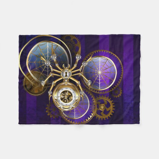Couverture Polaire Spider Steampunk sur Arrière - plan pourpre (Devant (Horizontal))