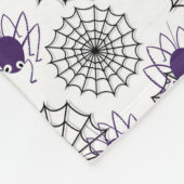 Couverture Polaire Spiderweb & araignées violettes Halloween Motif bl (Coin)