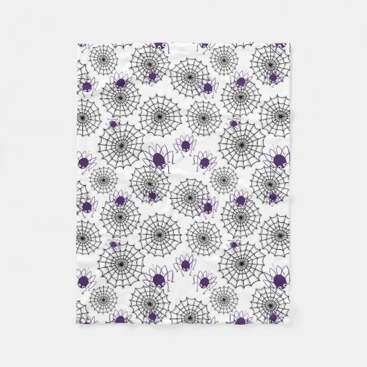 Couverture Polaire Spiderweb & araignées violettes Halloween Motif bl (Devant)