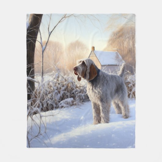 Couverture Polaire Spinone Italiano Laisser Neige Noël (Devant)