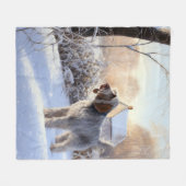 Couverture Polaire Spinone Italiano Laisser Neige Noël (Devant (Horizontal))