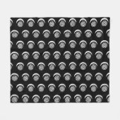 Couverture Polaire Spirale de Lune Argentée sur fond noir (Devant (Horizontal))