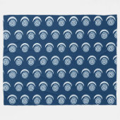 Couverture Polaire Spirale de lune d'argent sur bleu foncé (Devant (Horizontal))