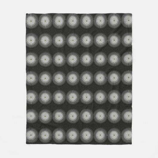 Couverture Polaire Spirale Noire Et Blanche (Devant)