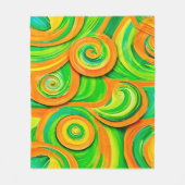 Couverture Polaire Spirale verte et orange (Devant)