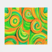 Couverture Polaire Spirale verte et orange (Devant (Horizontal))
