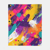 Couverture Polaire Splash couleur Abstrait dans le style comique rétr (Devant)