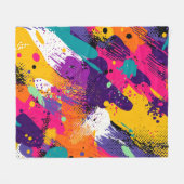 Couverture Polaire Splash couleur Abstrait dans le style comique rétr (Devant (Horizontal))