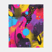 Couverture Polaire Splash couleur Abstrait dans le style comique rétr (Devant)