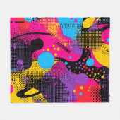 Couverture Polaire Splash couleur Abstrait dans le style comique rétr (Devant (Horizontal))