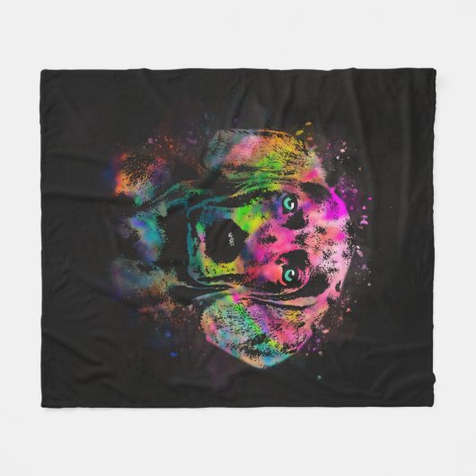 Couverture Polaire Splash de couleur chiot de Weimaraner (Devant (Horizontal))