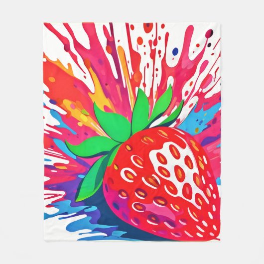 Couverture Polaire Splash fraise (Devant)