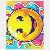 Couverture Polaire Splashy Happy Emoji Fun (Devant)