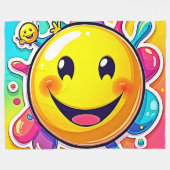 Couverture Polaire Splashy Happy Emoji Fun (Devant (Horizontal))