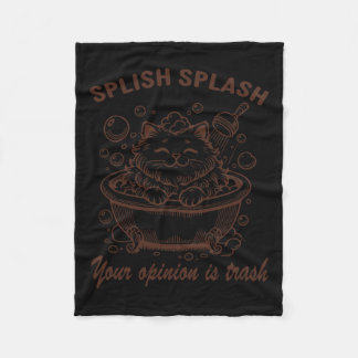 Couverture Polaire Splish Splash Votre Opinion Est Trash Drôle Chat
