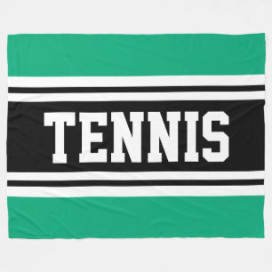 Couverture Polaire Sport amusant les années 70 Vert Bleu Noir TENNIS
