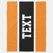 Couverture Polaire Sport Athlète Orange Noir Blanc Gratuit Texte (Devant)