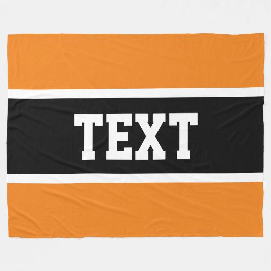 Couverture Polaire Sport Athlète Orange Noir Blanc Gratuit Texte (Devant (Horizontal))