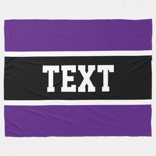 Couverture Polaire Sport Athlétisme Bold violet noir blanc rayures (Devant (Horizontal))