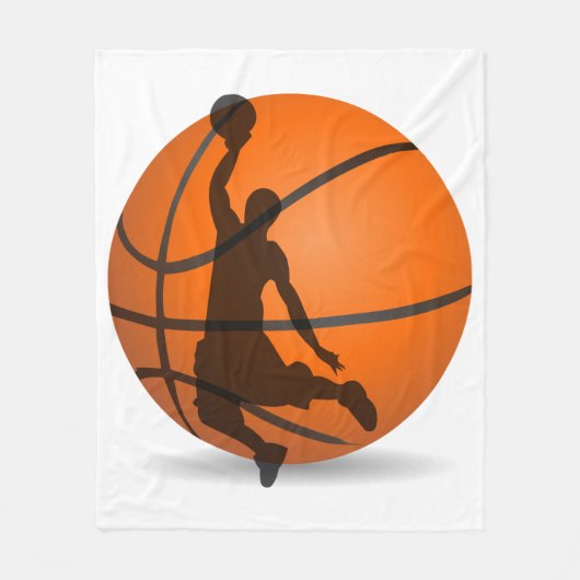 Couverture Polaire sport de silhouette de joueur de basket (Devant)
