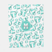 Couverture Polaire sport girly turquoise blanc volley motif (Devant)