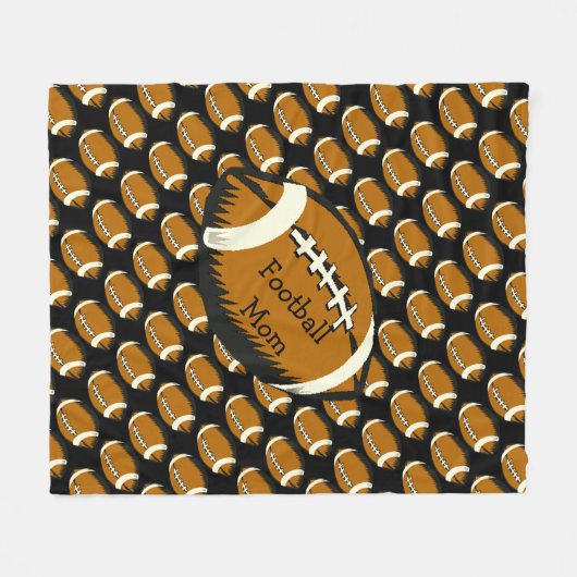 Couverture Polaire Sport noir et Brown Football Maman Blanche polaire (Devant (Horizontal))