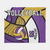 Couverture Polaire Sport 🏐 Volleyball Design - violet, or et blanc (Devant (Horizontal))