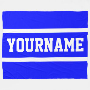Couverture Polaire Sportif Athlétique Votre Nom Rayures Blanches