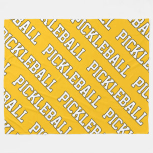 Couverture Polaire Sportif Jaune Orange Blanc PICKLEBALL à motifs rép