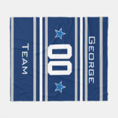 Couverture Polaire Sports Blue Nom, Numéro, Équipe, Ventilateur (Devant (Horizontal))