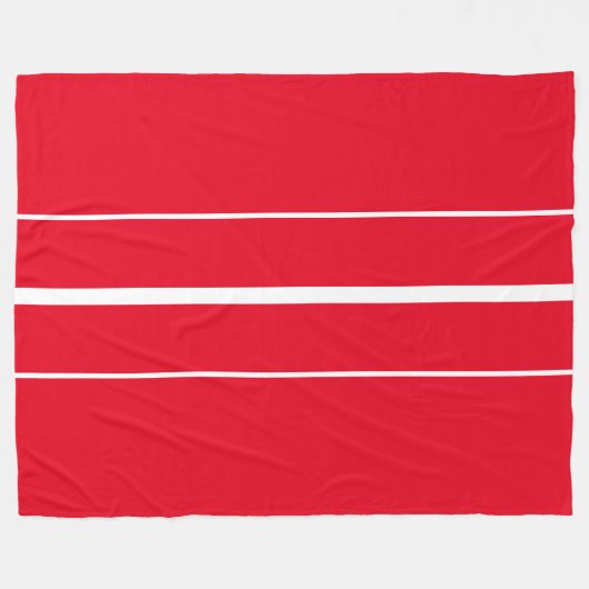 Couverture Polaire Sporty Athletic Bright Red White Racing Stripes (Devant (Horizontal))