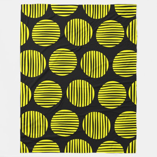 Couverture Polaire Spots Lined 190917 - Jaune sur Noir (Devant)