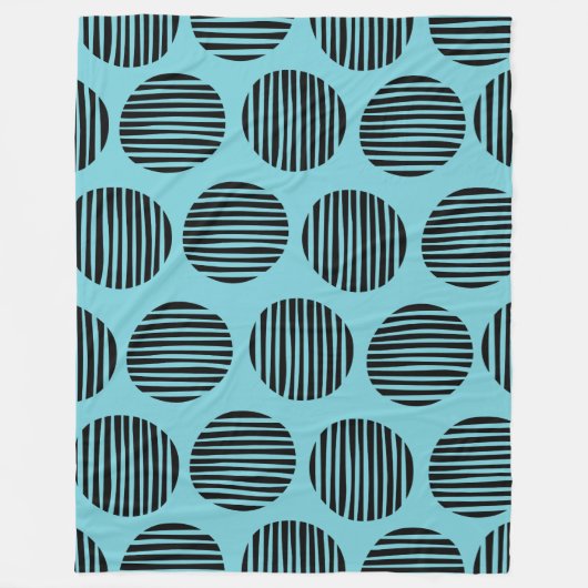 Couverture Polaire Spots Lined 190917 - Noir sur Robin Oeuf Bleu (Devant)