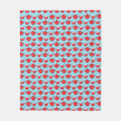 Couverture Polaire Spotty Red Teapot et tasses Motif bleu (Devant)