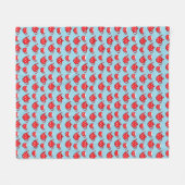 Couverture Polaire Spotty Red Teapot et tasses Motif bleu (Devant (Horizontal))