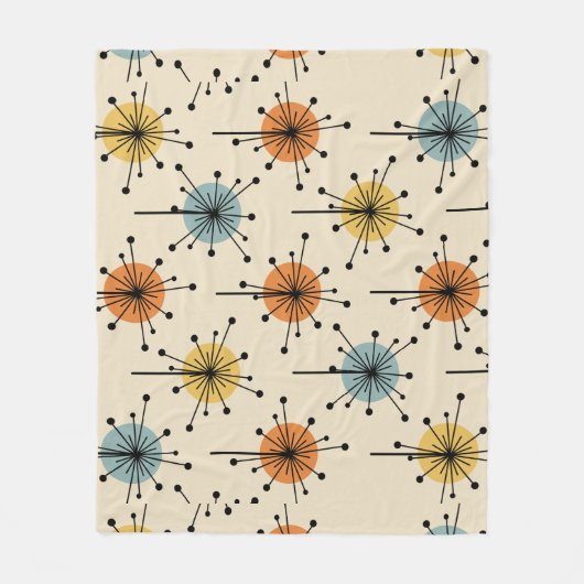 Couverture Polaire Spoutnik Starburst Fleurs Retro (Devant)