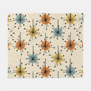 Couverture Polaire Spoutnik Starburst Fleurs Retro