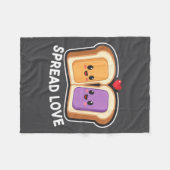 Couverture Polaire Spread Love Peanut Butter And Jelly Valentine Desi (Devant (Horizontal))