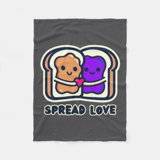Couverture Polaire Spread Love Peanut Butter And Jelly Valentine Desi (Devant)