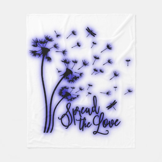 Couverture Polaire Spread The Love Dandelions and Dragonflies (Devant)